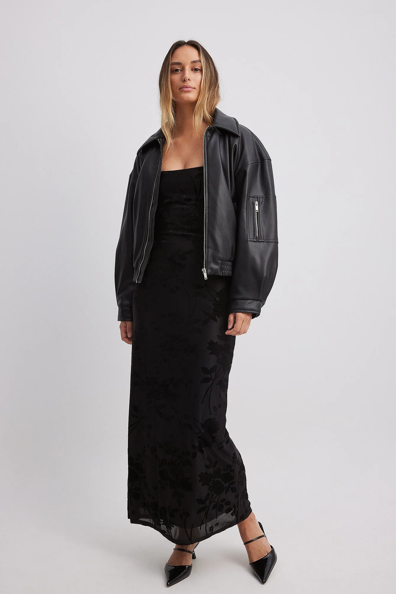 Padded Pu Bomber Jacket