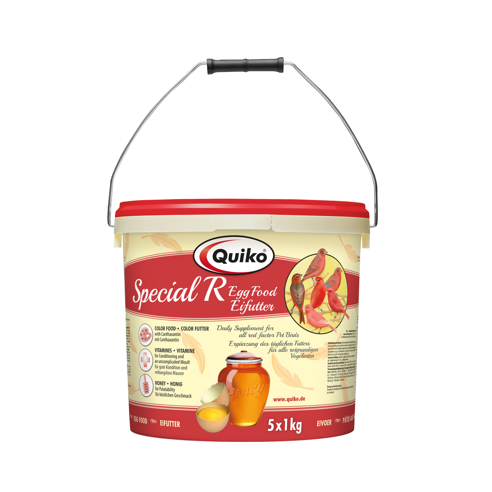 Quiko Hauptfutter Quiko Special R Eifutter 5Kg: Kraft- und Aufzuchtfutter für alle rotgrundigen Vogelarten