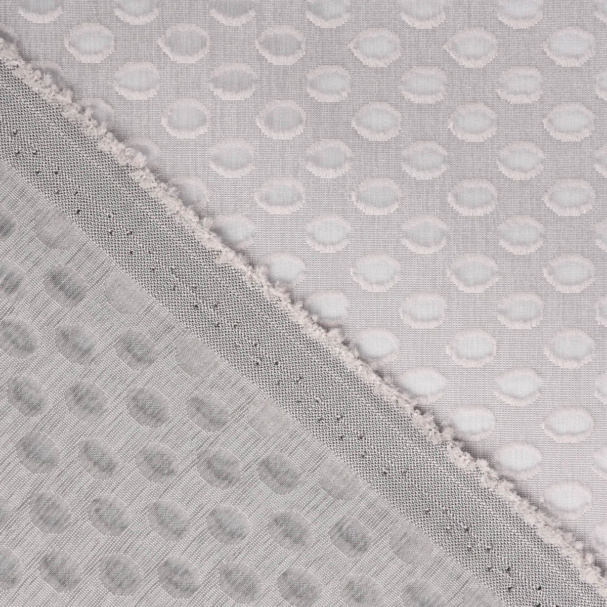 Meterware Rasch Textil Stores Punti Scherli Punkte hellgrau 300cm, stark perforiert, Kunstfaser, überbreit