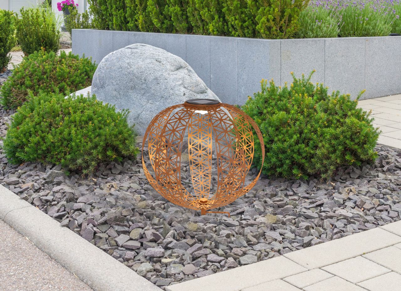 Globo Lighting - SOLARLEUCHTE METALL ROSTFARBEN, 1XLED - Solarleuchte Metall rostfarben, LED