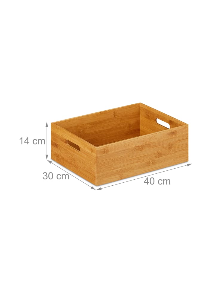 relaxdays Aufbewahrungskiste in Natur - (B)40 x (H)14 x (T)30 cm günstig kaufen onesize