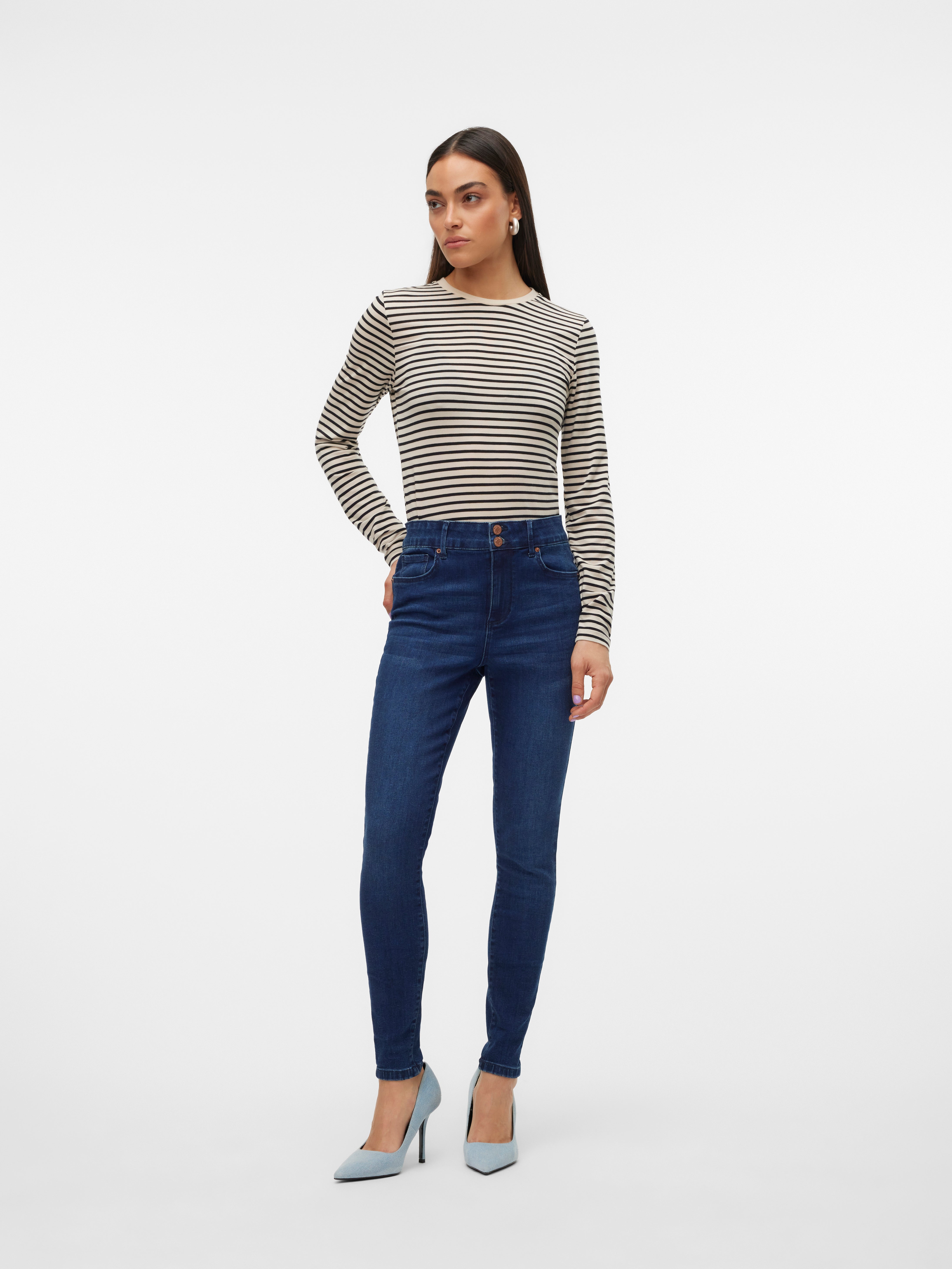 VMSOPHIA Hohe Taille Slim Fit Jeans