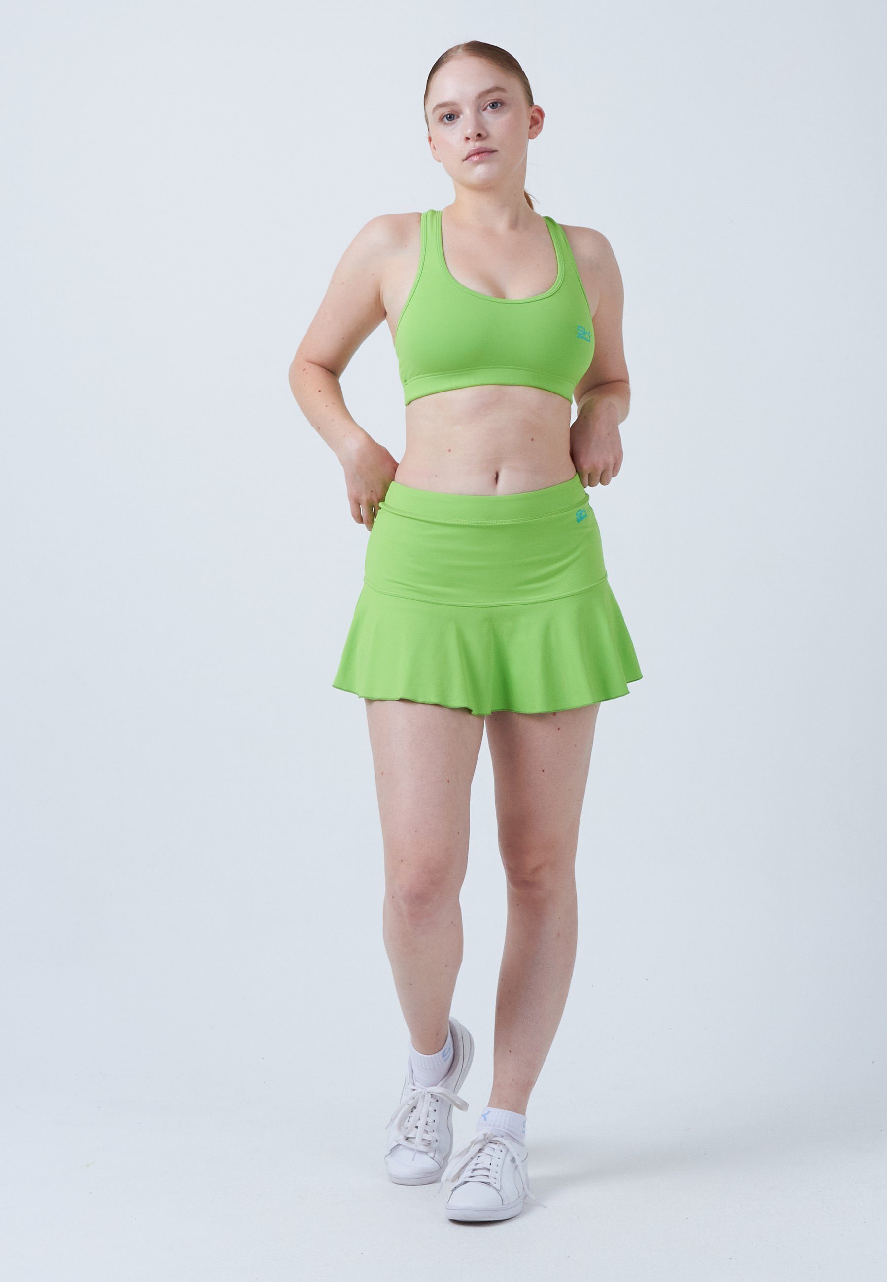 SPORTKIND Tennisrock Glockiger Tennis Skort Mädchen & Damen hellgrün