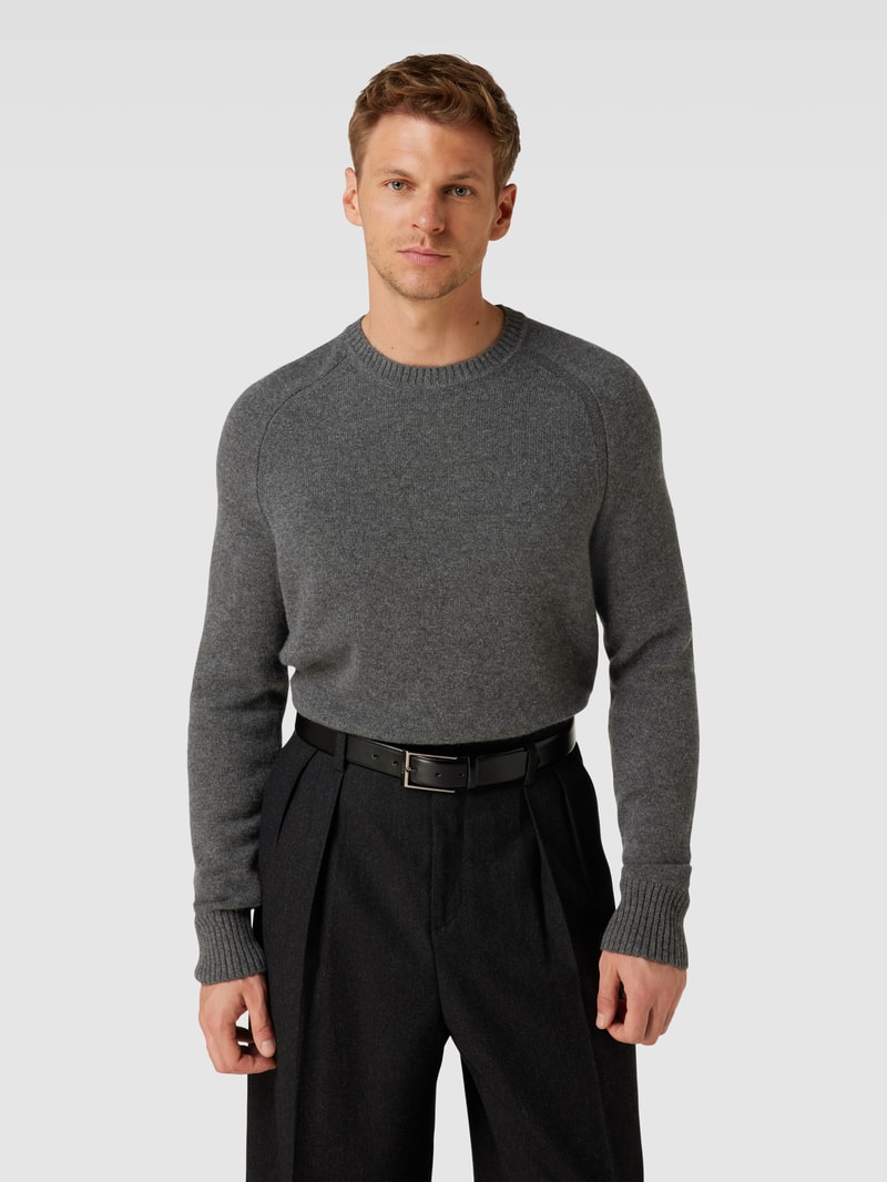 Kaschmirpullover mit Rundhalsausschnitt Modell 'Maglio' in anthrazit
