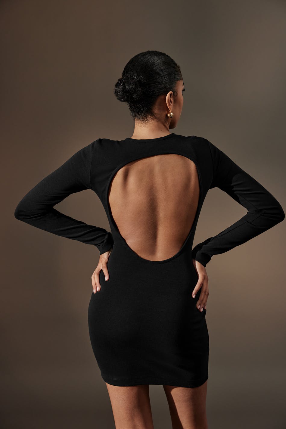 Mini open back dress