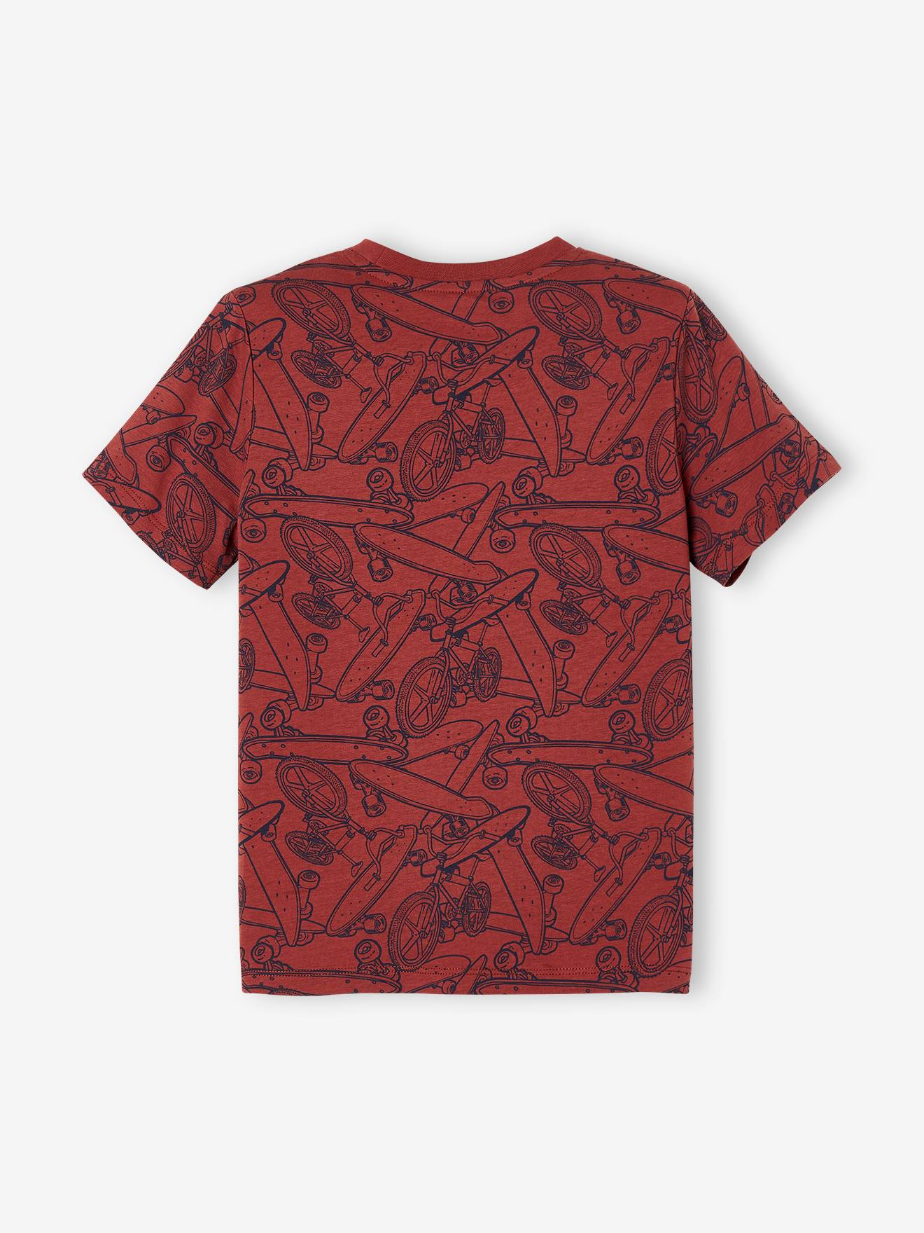 T-shirt motifs graphiques garçon manches courtes terracotta