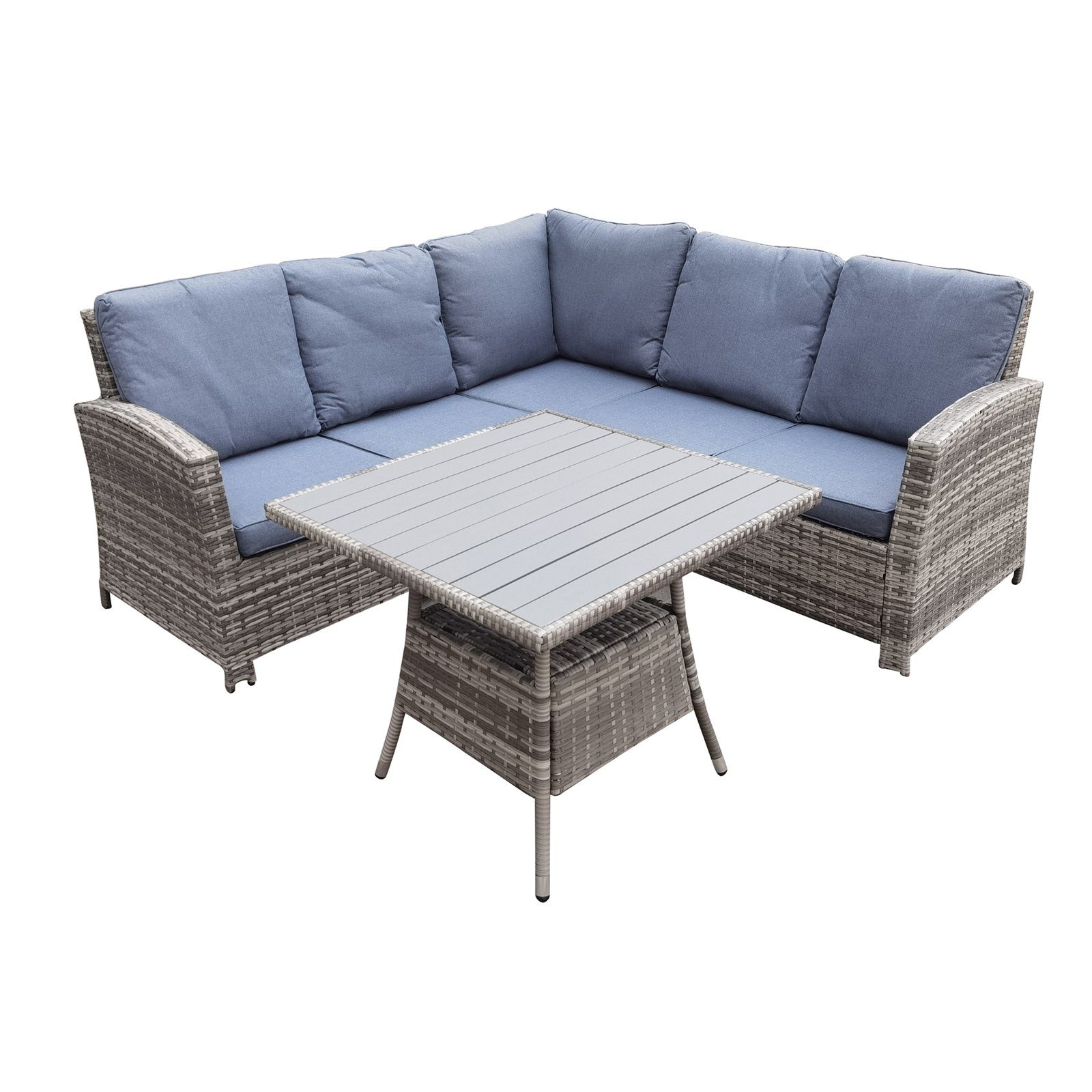 HTI-Living Gartenlounge-Set Terrassenmöbel Bevagna, (Set, 2-tlg), Ecksofa mit Tisch Polyrattan