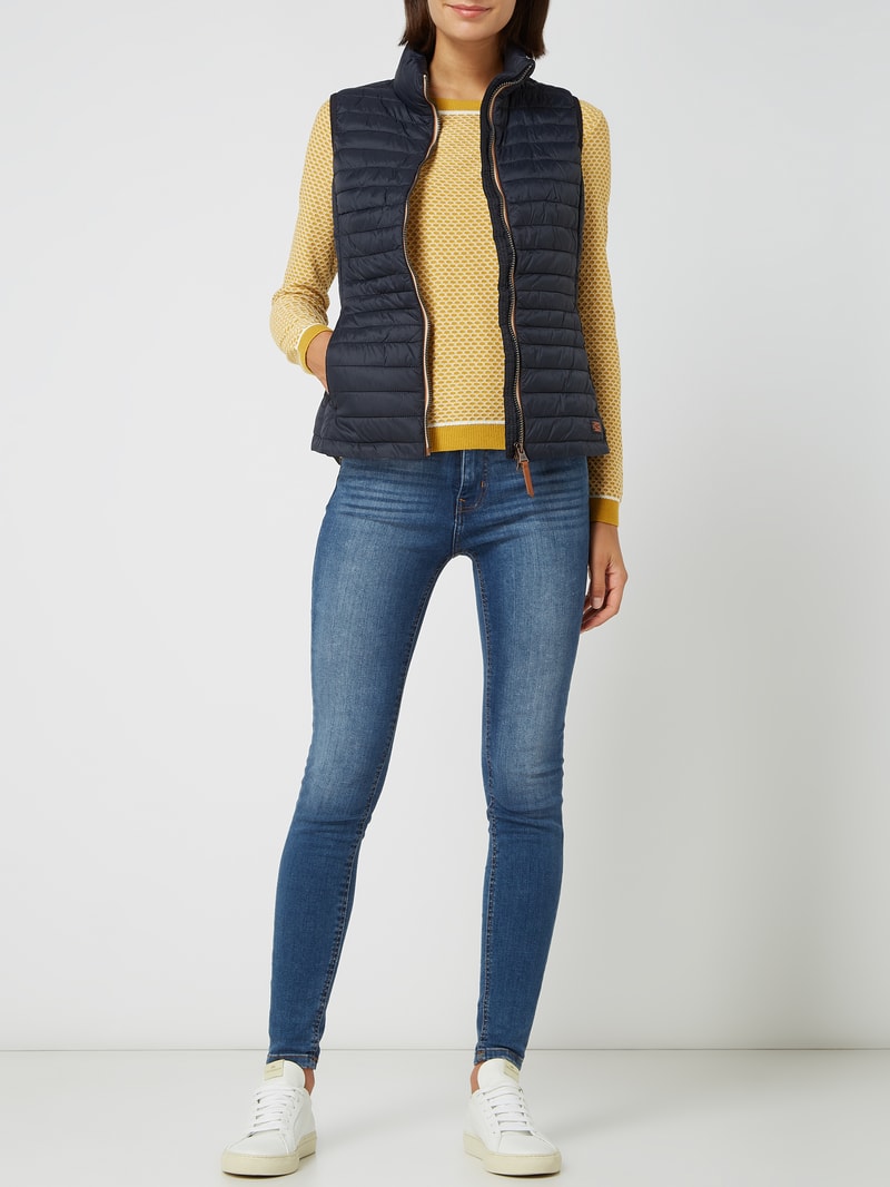 Jacke aus gewachster Baumwolle Modell 'Belsay' in marineblau