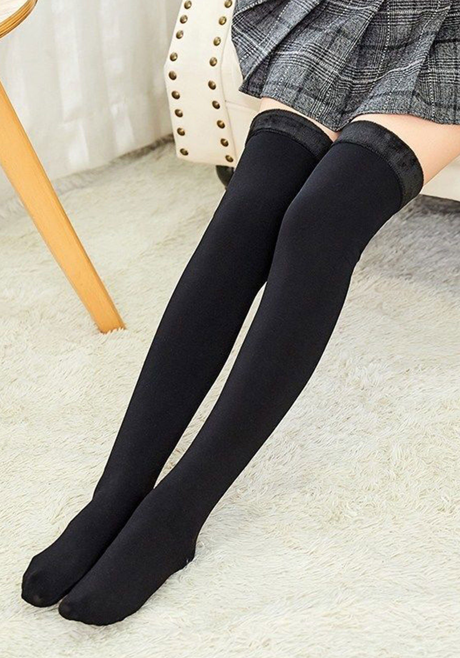 MAGICSHE Beinstulpen Overknee Verdickende Fleece Gefütterte Beinwärmer (2-St)