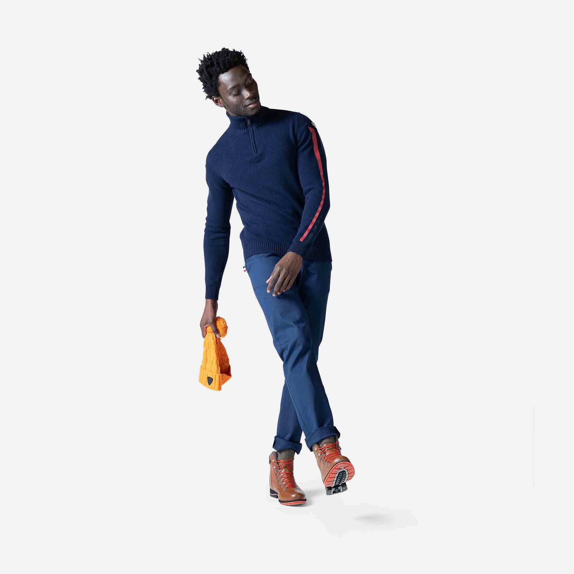 Pull en maille à manches Signature homme