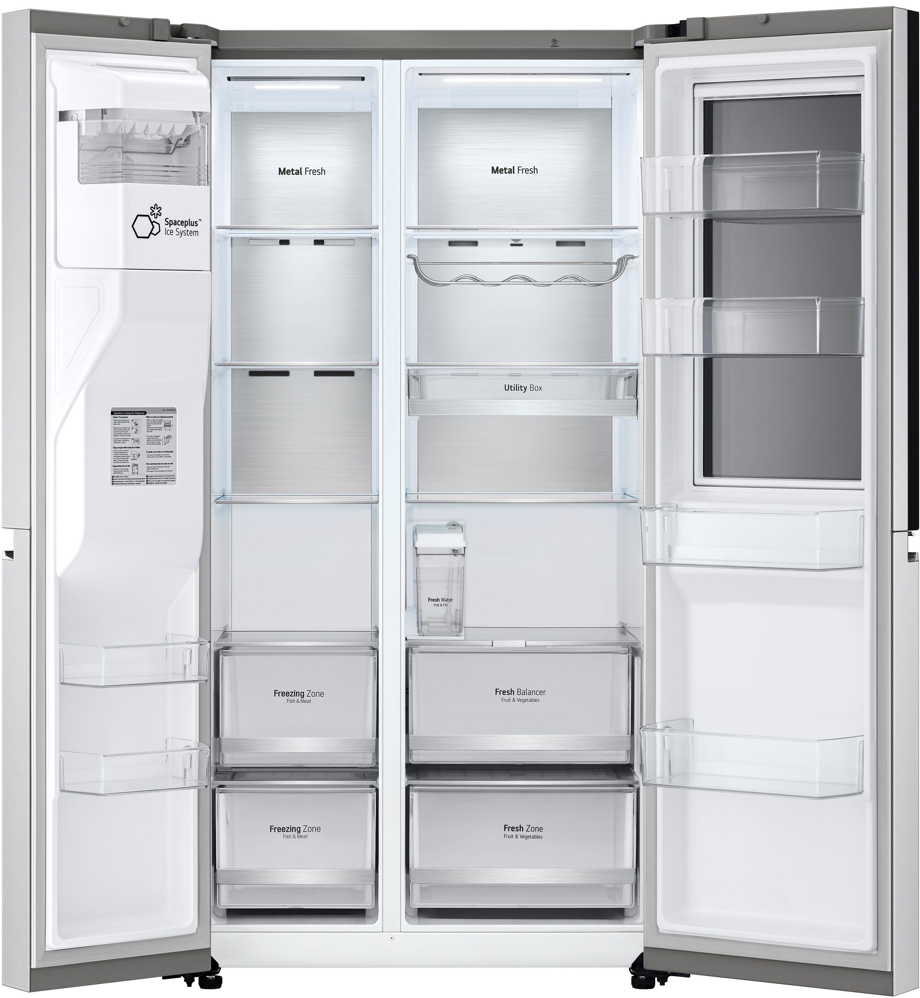 LG Side-by-Side GSXV91BSAE, 179 cm hoch, 91,3 cm breit, InstaView™