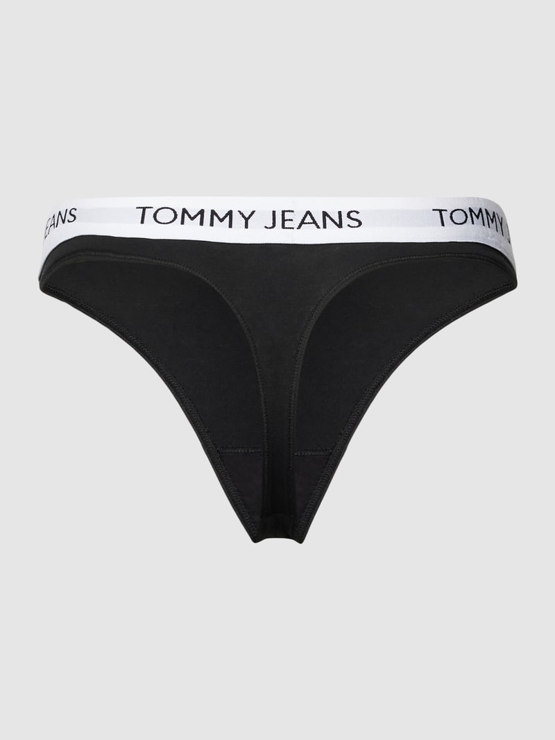 String mit elastischem Logo-Bund Modell 'HERITAGE' in schwarz