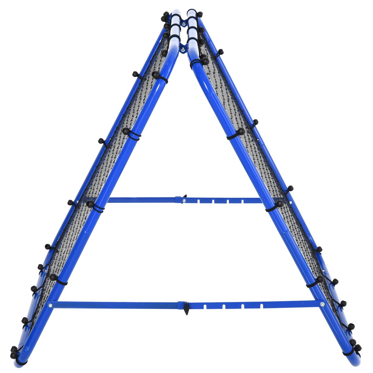 DURHAND HOMCOM Fußball Rebounder Kickback Tor beidseitiger Rückprallwand Netz Stahl