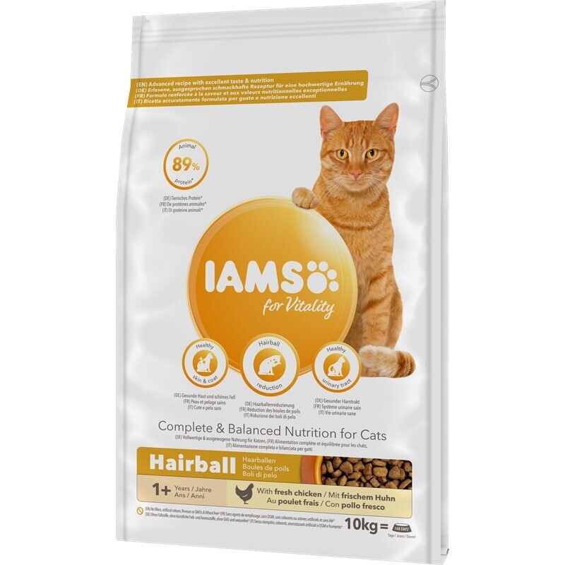 IAMS Trockenfutter IAMS Vitality Adult Hairball Huhn 10 kg