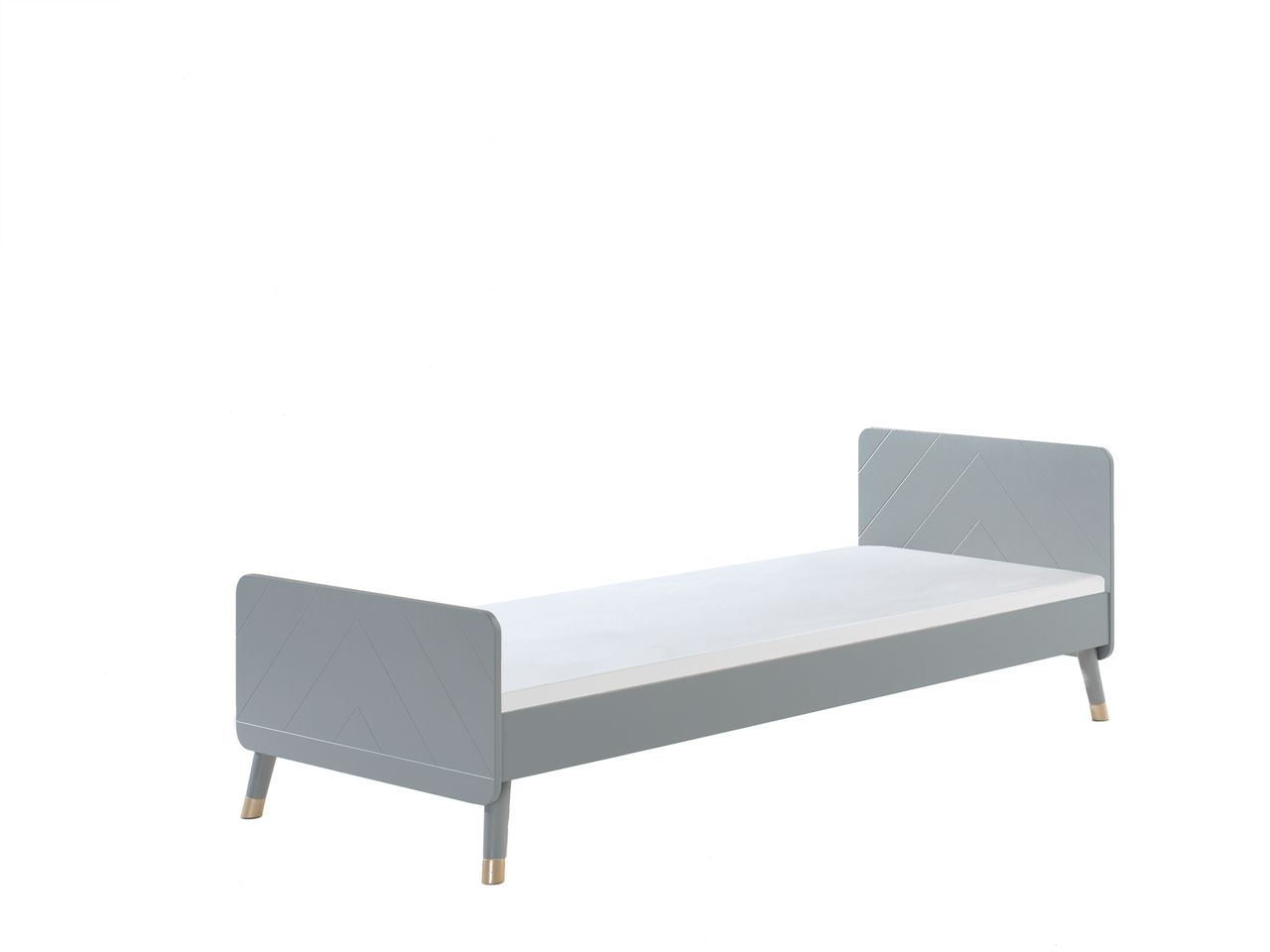 VIPACK BILLY Einzelbett 90 x 200 cm, mit Lattenrost, Ausführung lackiert Timeless Grau