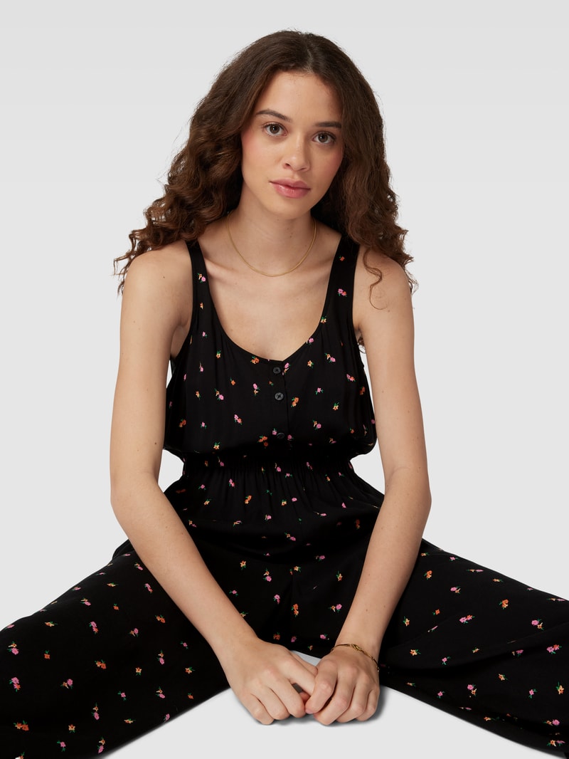 Jumpsuit mit Allover-Muster in schwarz
