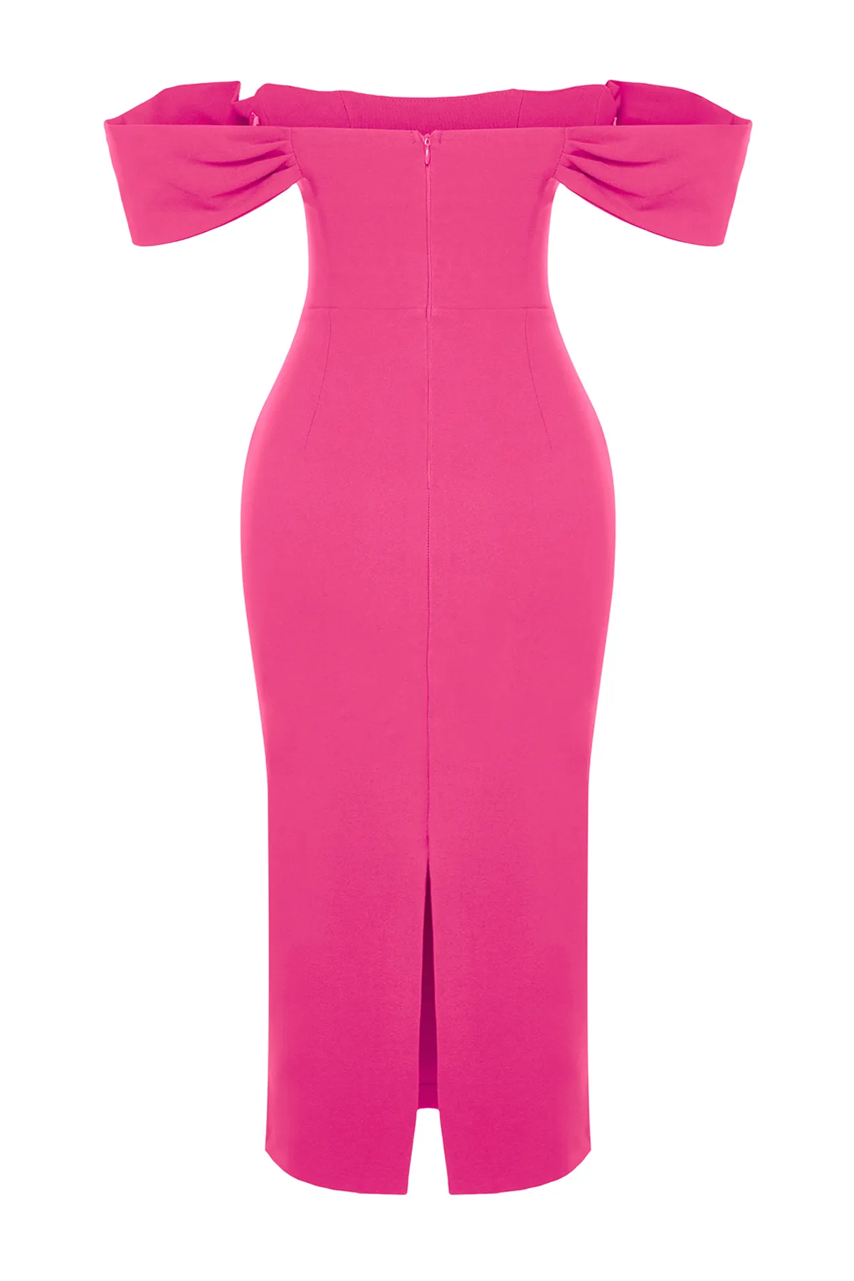 Trendyol Collection  Rosa, figurbetontes, gewebtes Korsett, detailliertes, elegantes Abendkleid TPRSS22EL00097