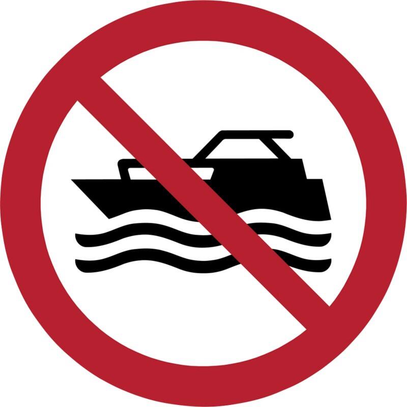 Djois Warnschild Maschinenbetriebene Boote verboten Klebstoff, einschraubbar PP (Polypropylen) 20 (B) x 0,14 (H) cm 3 Stück