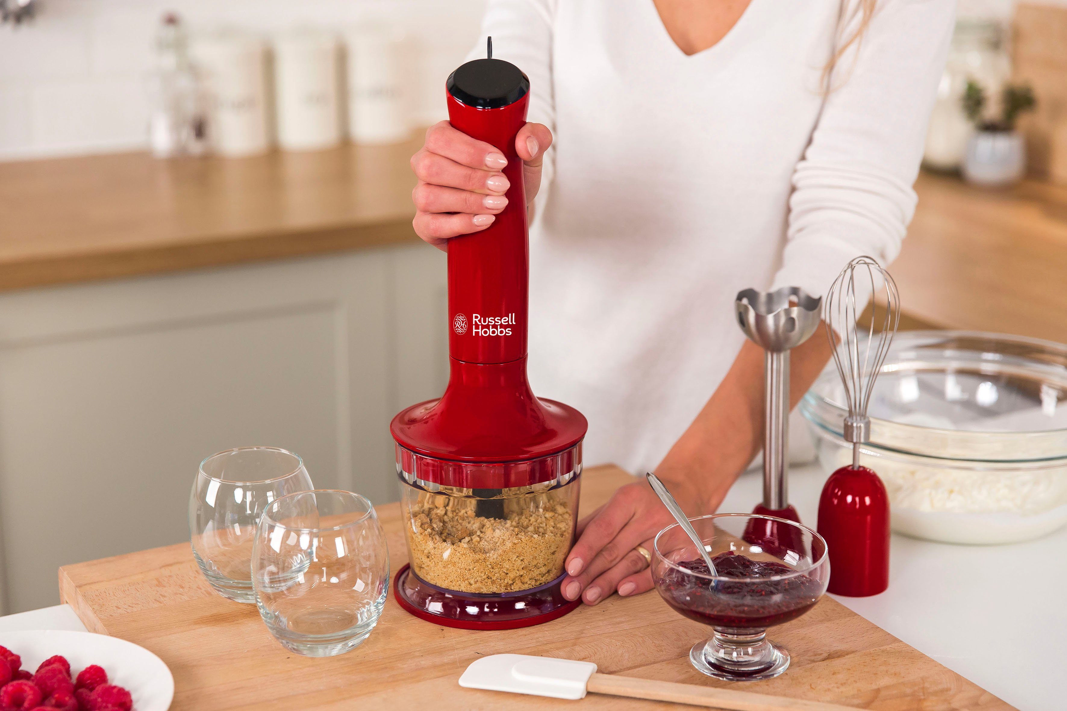 RUSSELL HOBBS Stabmixer Desire 3in1 24700-56, 500 W, 2 Geschwindigkeitsstufen, Edelstahlmesser, spülmaschinengeeignet