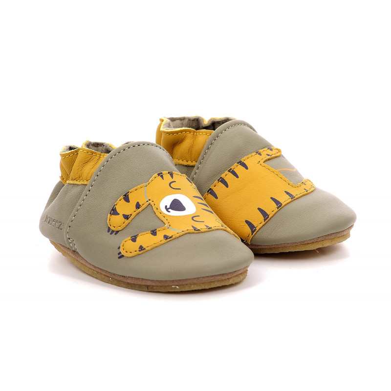 Chaussons cuir tannage végétal Tiger Nap Crp