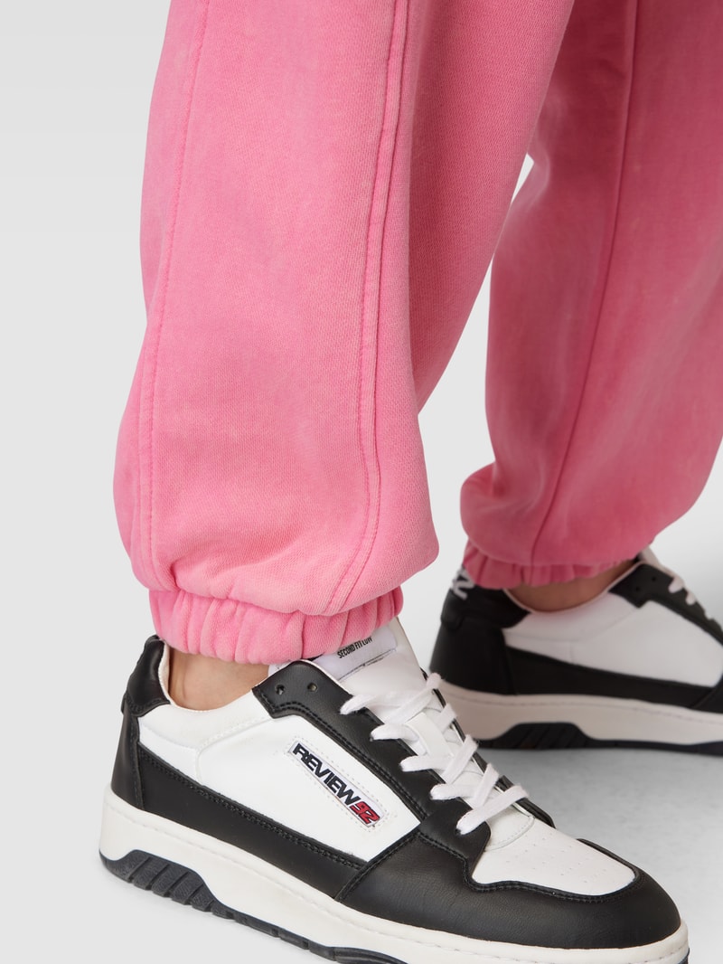 Sweatpants mit Logo-Stitching in pink