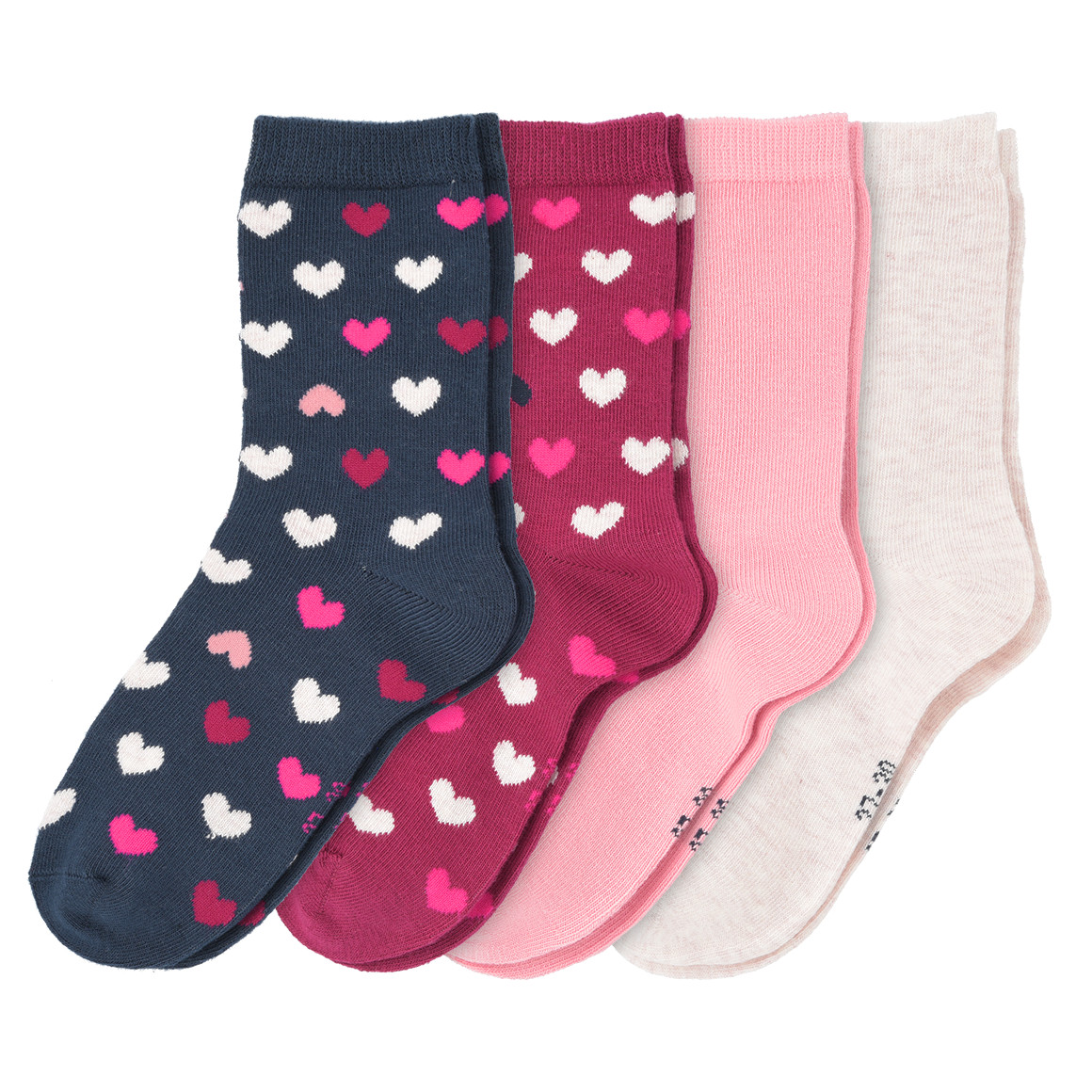 4 Paar Mädchen Socken in verschiedenen Farben