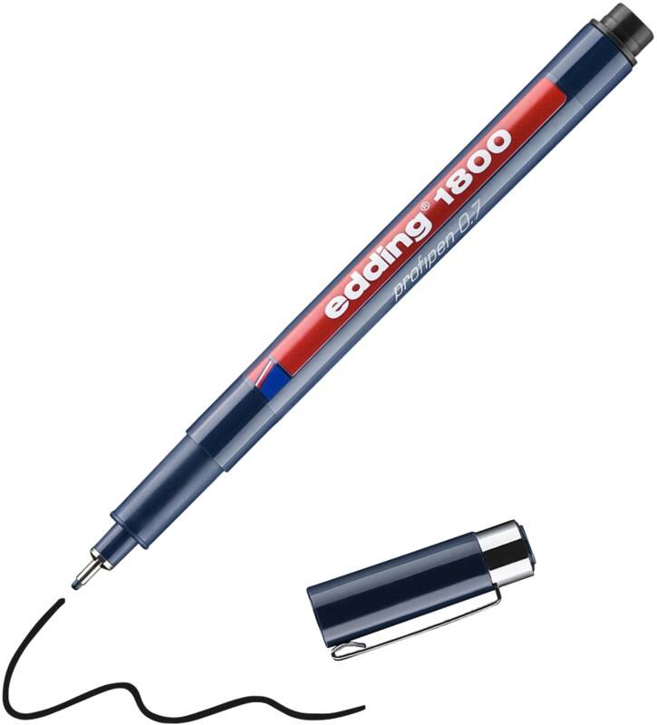 edding 1800 Marker Fein Rundspitze 0,25 mm Schwarz Wasserbeständig