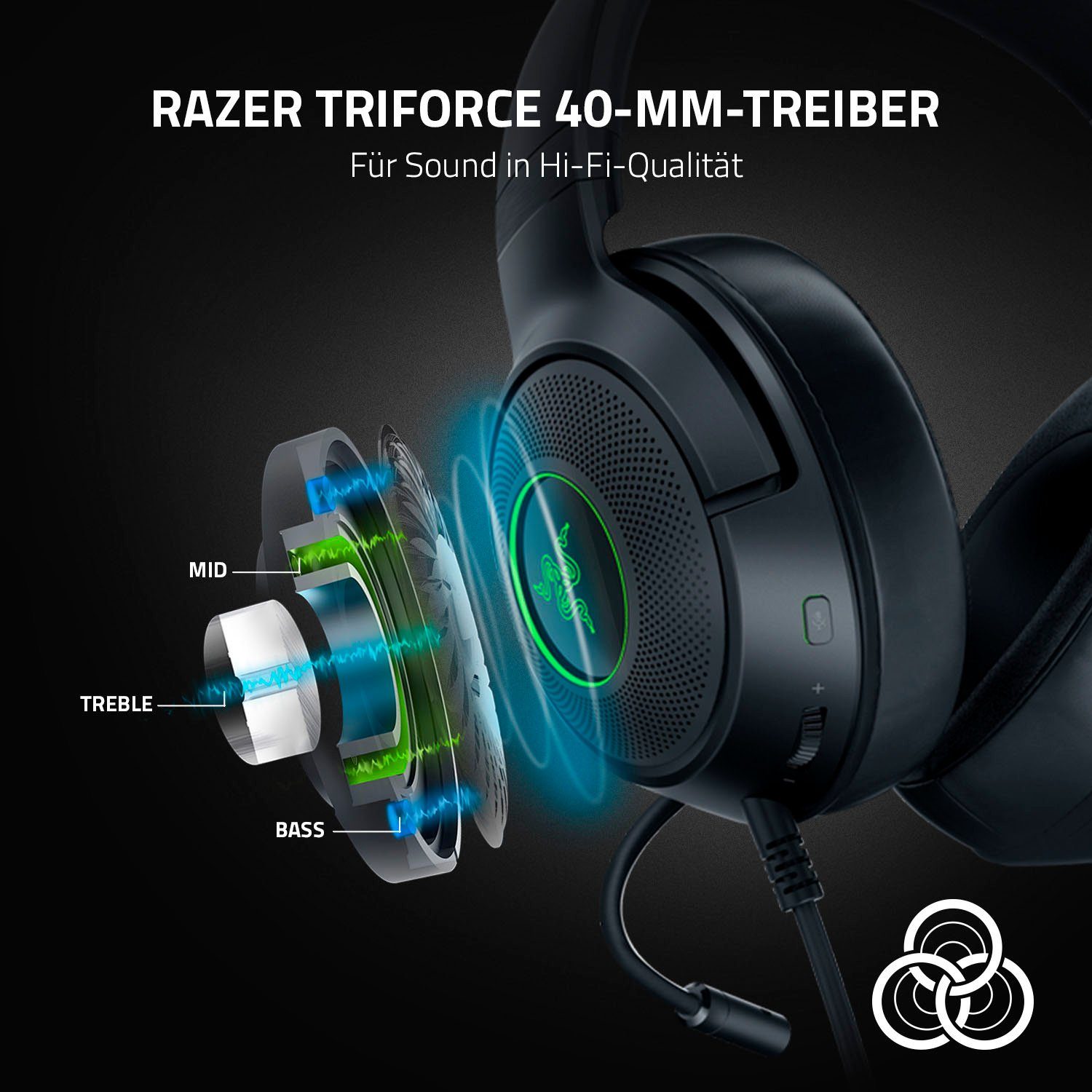 RAZER Kraken V3 X Gaming-Headset (Stummschaltung)