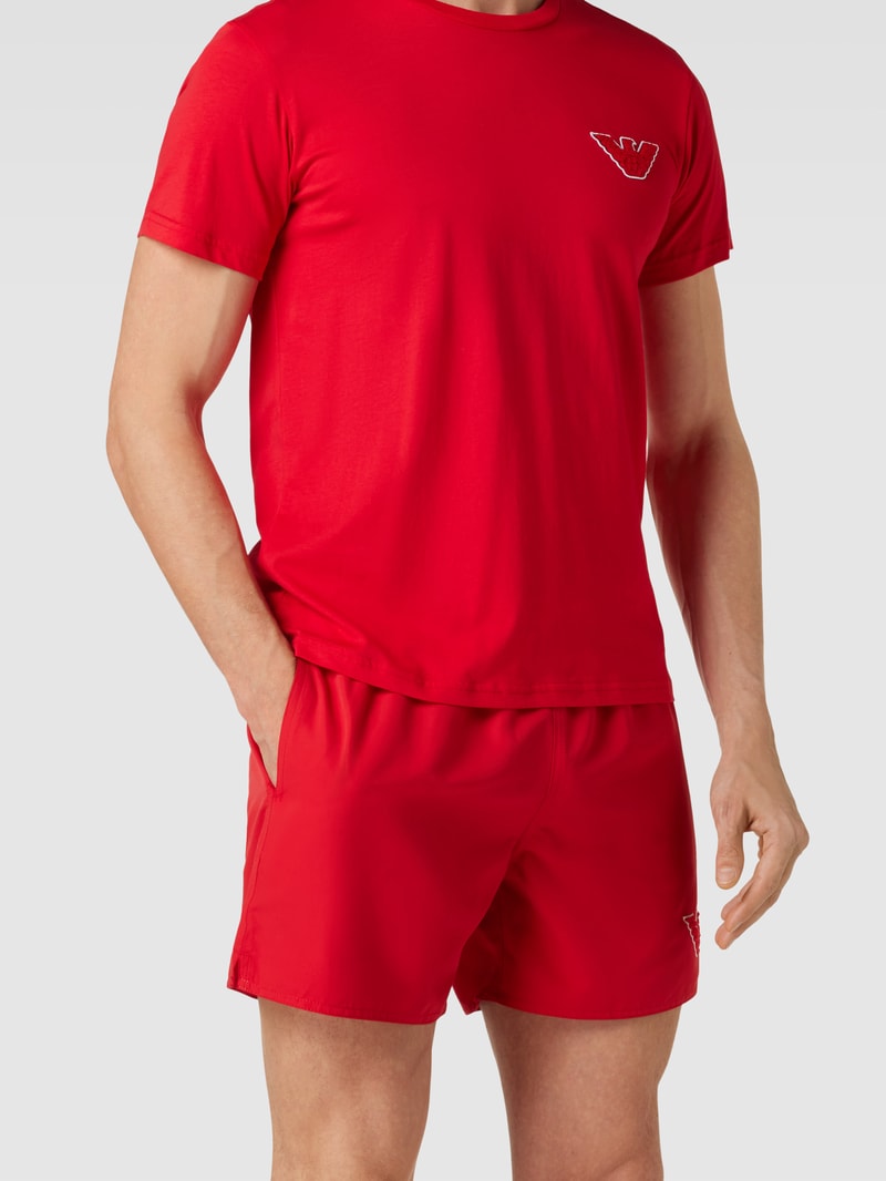 Badehose mit Label-Patch Modell 'SPONGE EAGLE' in rot