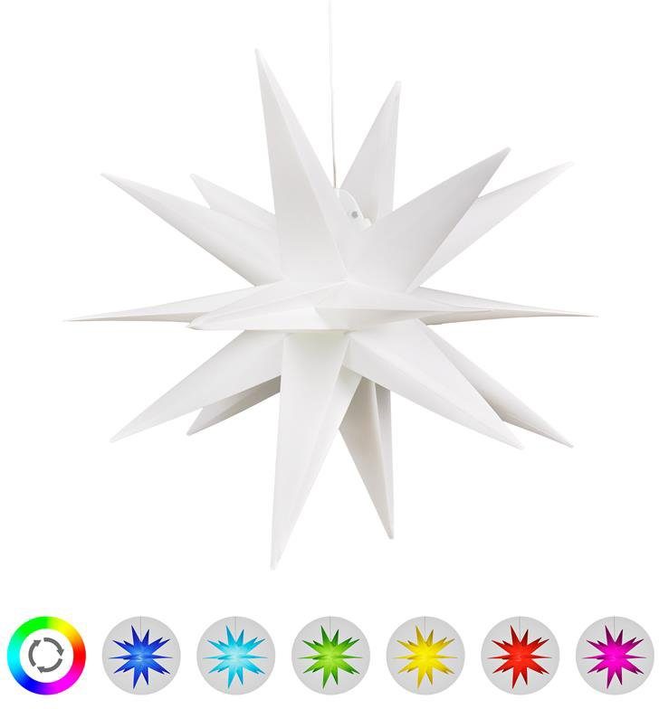 BONETTI LED Stern Weihnachtsstern, 3D Nordlicht, LED fest integriert, Farbwechsler, RGB, Ø 57 cm, mit 6-Stunden-Timer und Farbwechsler, Weihnachtsdeko aussen