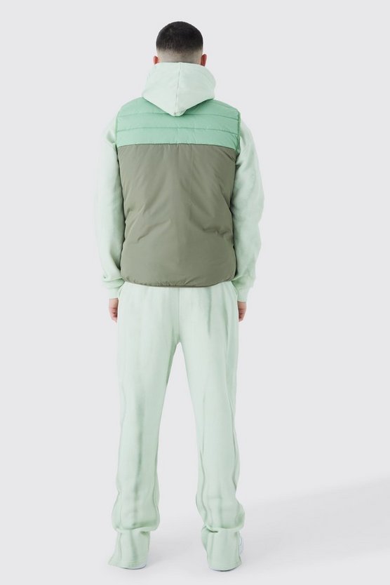 Man Colorblock Weste mit Trichterkragen
