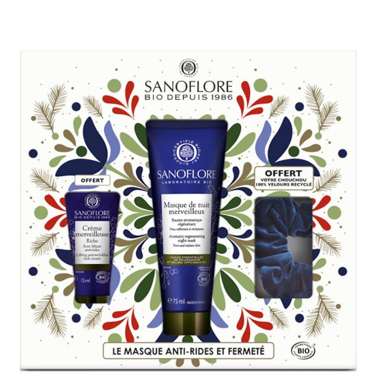 Sanoflore Merveilleuse Coffret Masque Anti-Rides 75 ml + 2 Produits