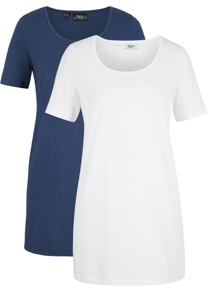 Basic Long-T-Shirt 2er-Pack, Kurzarm