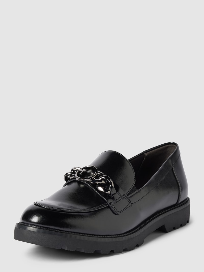 Penny-Loafer aus echtem Leder in schwarz
