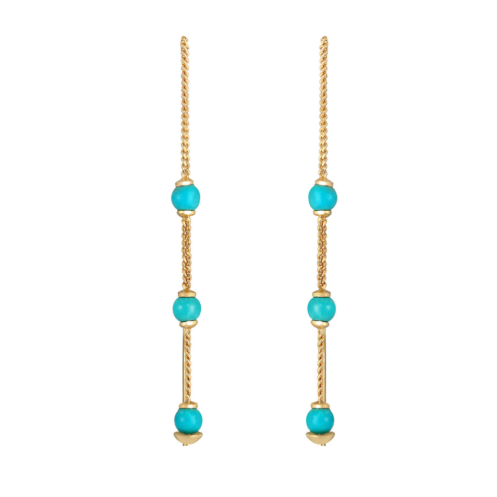 Elli Elli Boucles d'Oreilles Boucles d'oreilles pour dames avec perles Howlite en arge Boucles d'oreilles