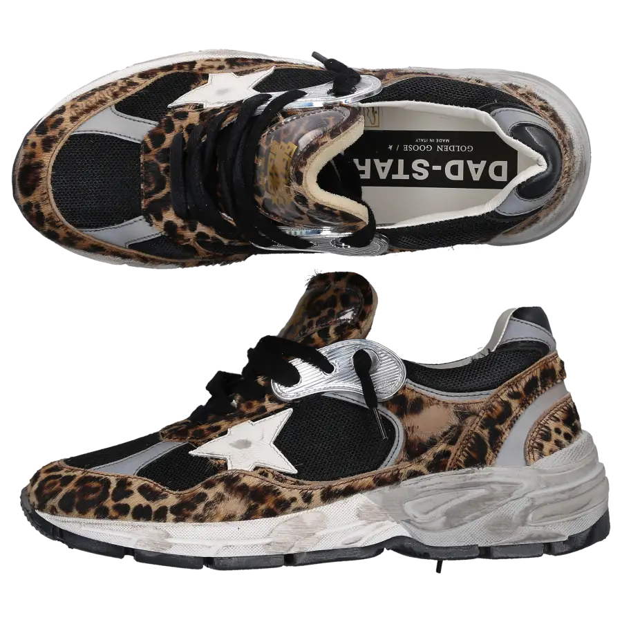 Golden Goose - Sneaker Braun Running Dad Materialmix - schwarz