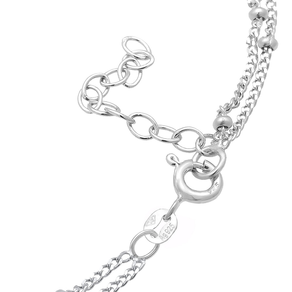 Elli Elli Bracelet de Cheville Femmes Boule Intemporelle Basique en Argent Sterling 92 Bijoux