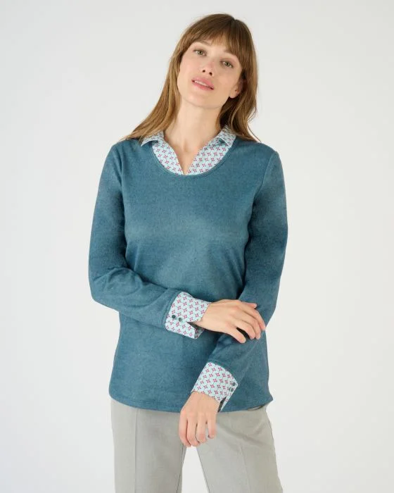 Tee-shirt effet 2 en 1 en maille chaude