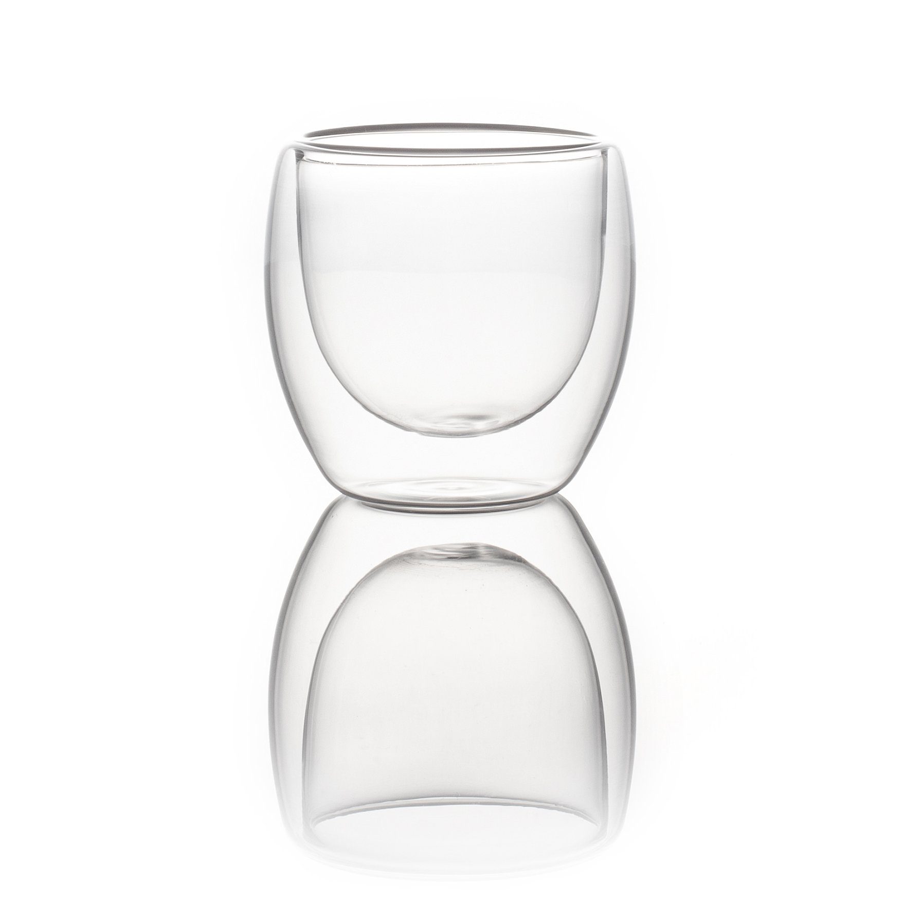 Hanseküche Espressoglas Doppelwandige Espressotassen 4er Set (4x80ml), Borosilikatglas, Hartes Borosilikatglas, Wärmehaltend