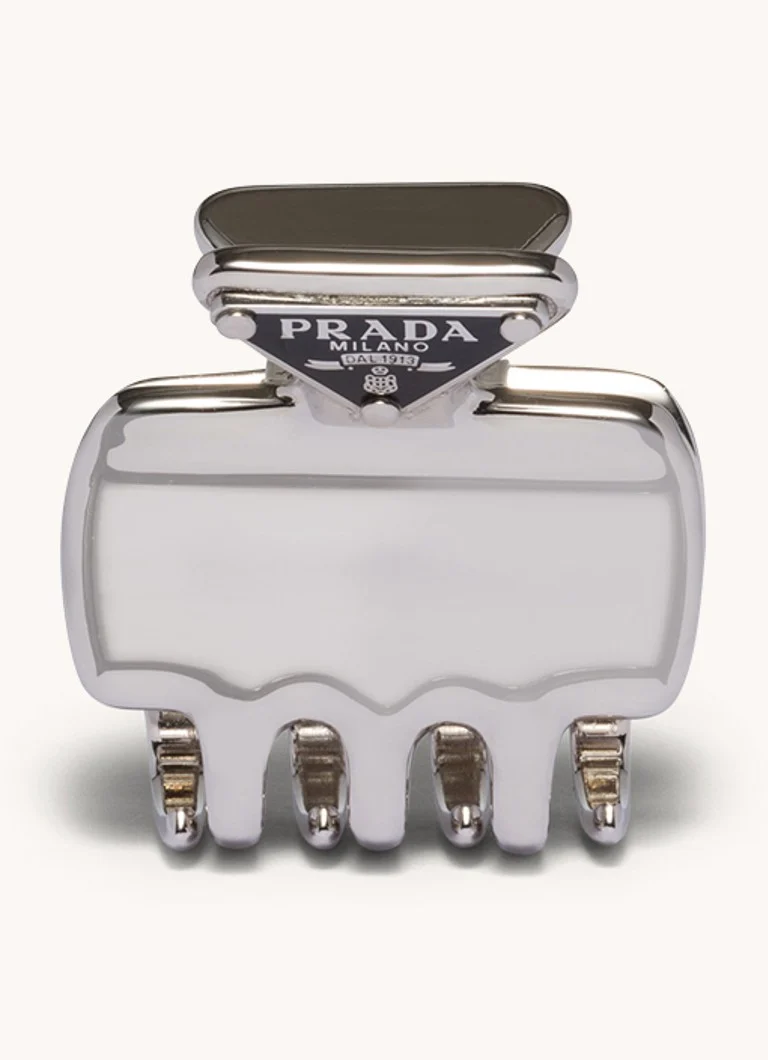 Clamă de păr metalică Prada cu logo
