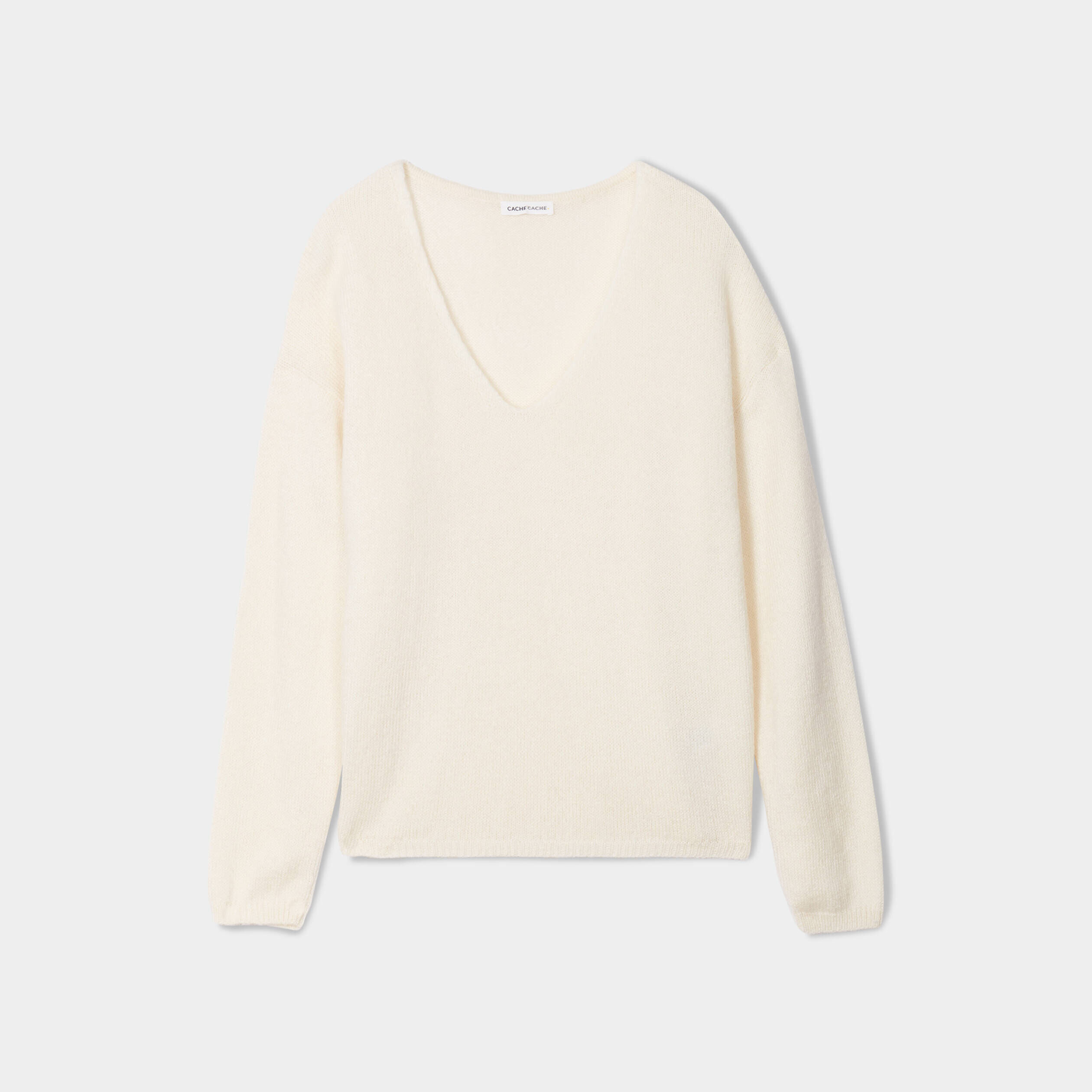 Pull manches longues ivoire femme | Cache Cache