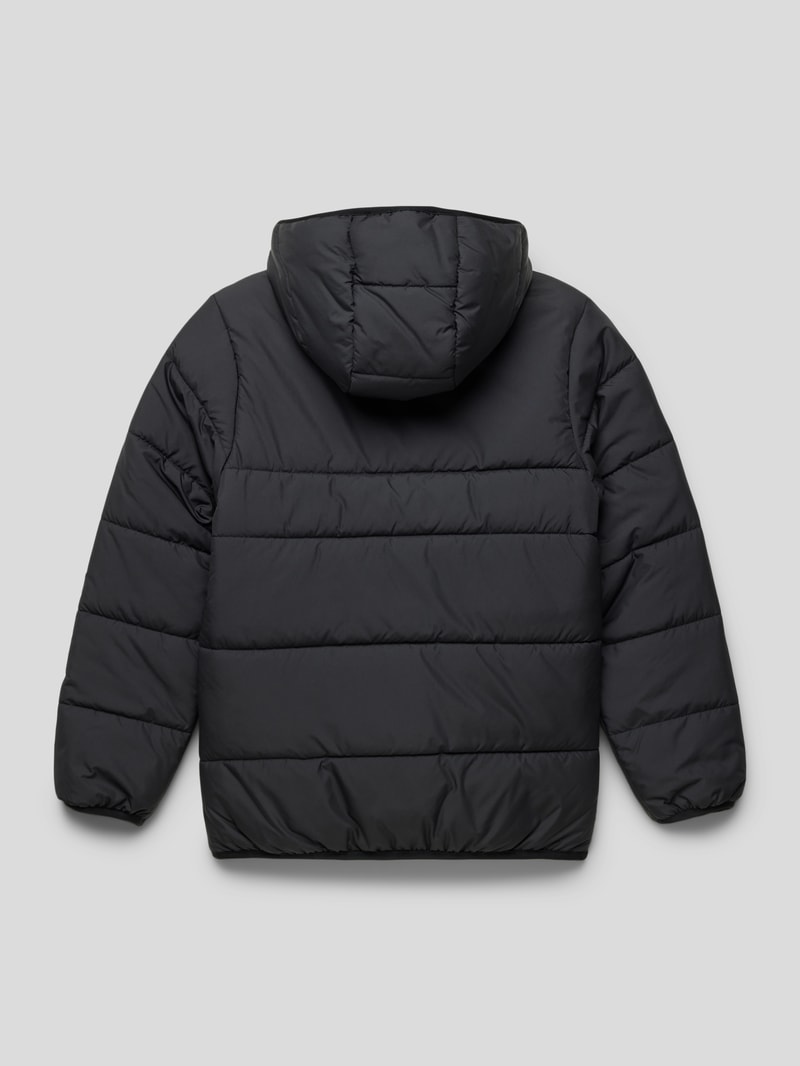 Steppjacke mit Label-Print in schwarz