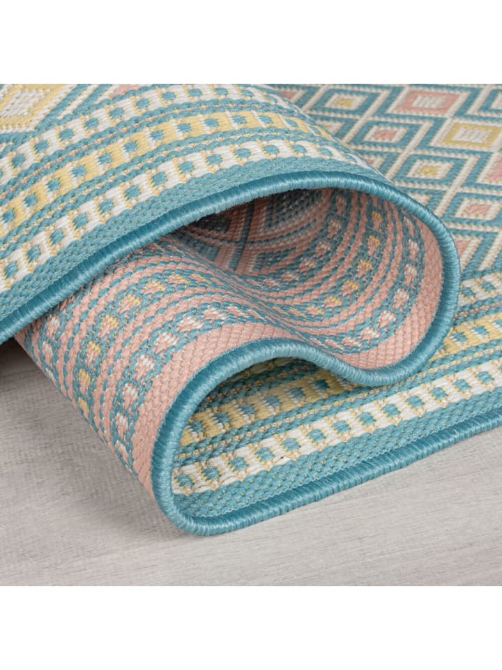 KADIMA DESIGN Outdoor-Teppich in Pastell, geometrisch, pflegeleicht und rutschfest günstig kaufen