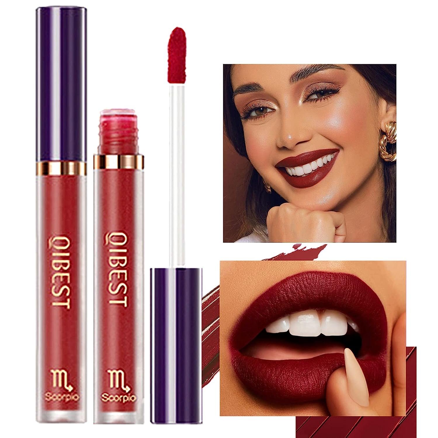 Haiaveng Lippenstift-Set 12 Farben matt flüssiger lippenstift set lipgloss set Make-up, Wasserdichte flüssige Lippen stifte für Damen