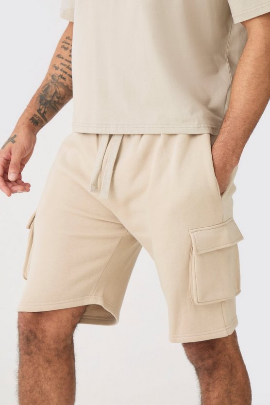 Lockere Jersey Cargo-Shorts