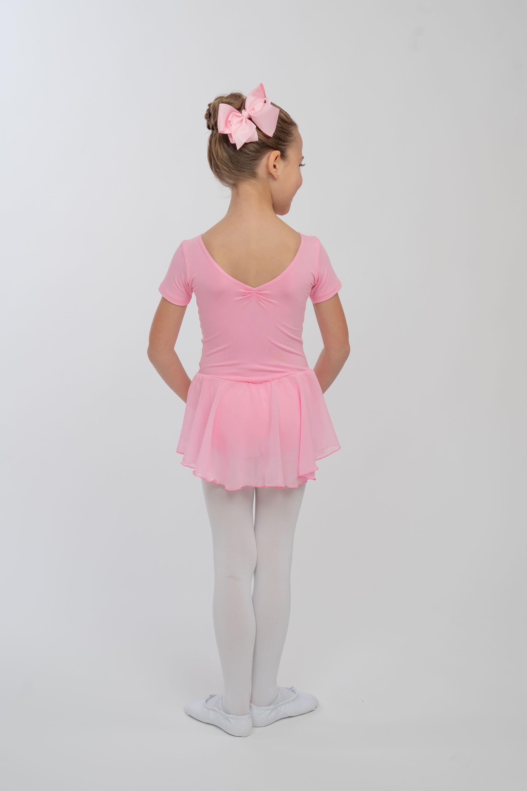 tanzmuster Chiffonkleid Ballettkleid Betty mit Glitzersteinen Mädchen Ballettbody mit Chiffon Röckchen