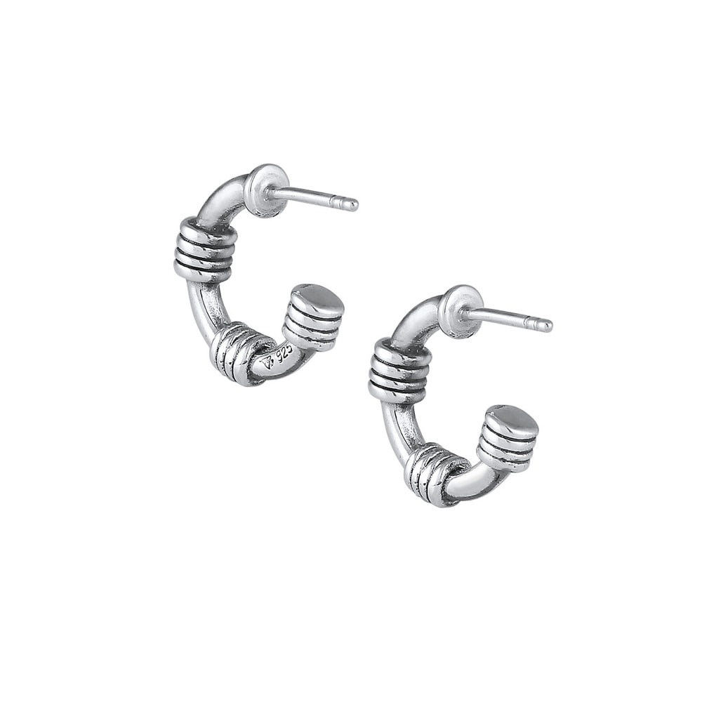 KUZZOI KUZZOI Boucles d'Oreilles Prise pour homme Creolen Vintage en argent sterling 925 Boucles d'oreilles