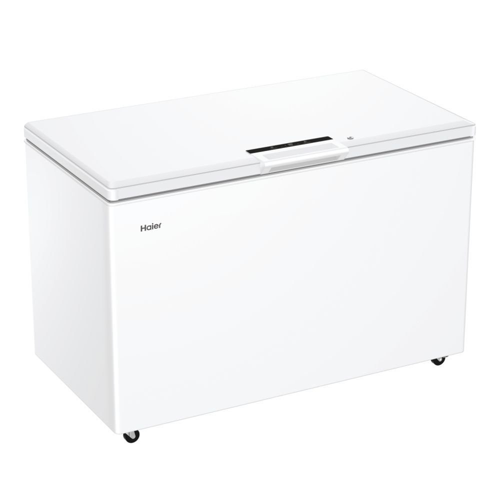 Haier Gefriertruhe HCE420E, 418L Freistehend weiß Super Gefrierfunktion EEK: E