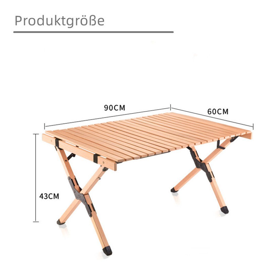 YANN Klapptisch Klapptisch Primitive Outdoor-Eierrollentisch, Picknick (1-St)