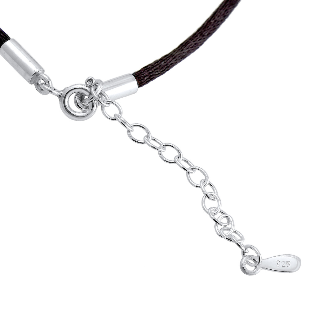 Elli Elli Collier Choker Feder Anhänger Satin Band Boho 925 Silber collier